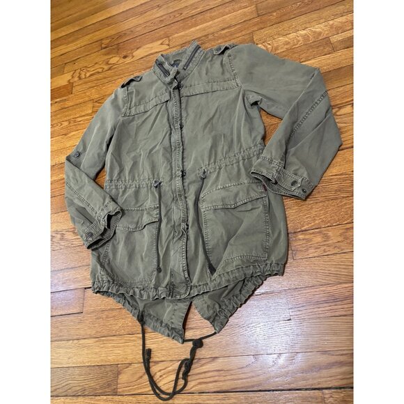 Levi's Womens Jacket Sz Small Green Military Full Zip Field Utility Lightweight - Picture 2 of 9